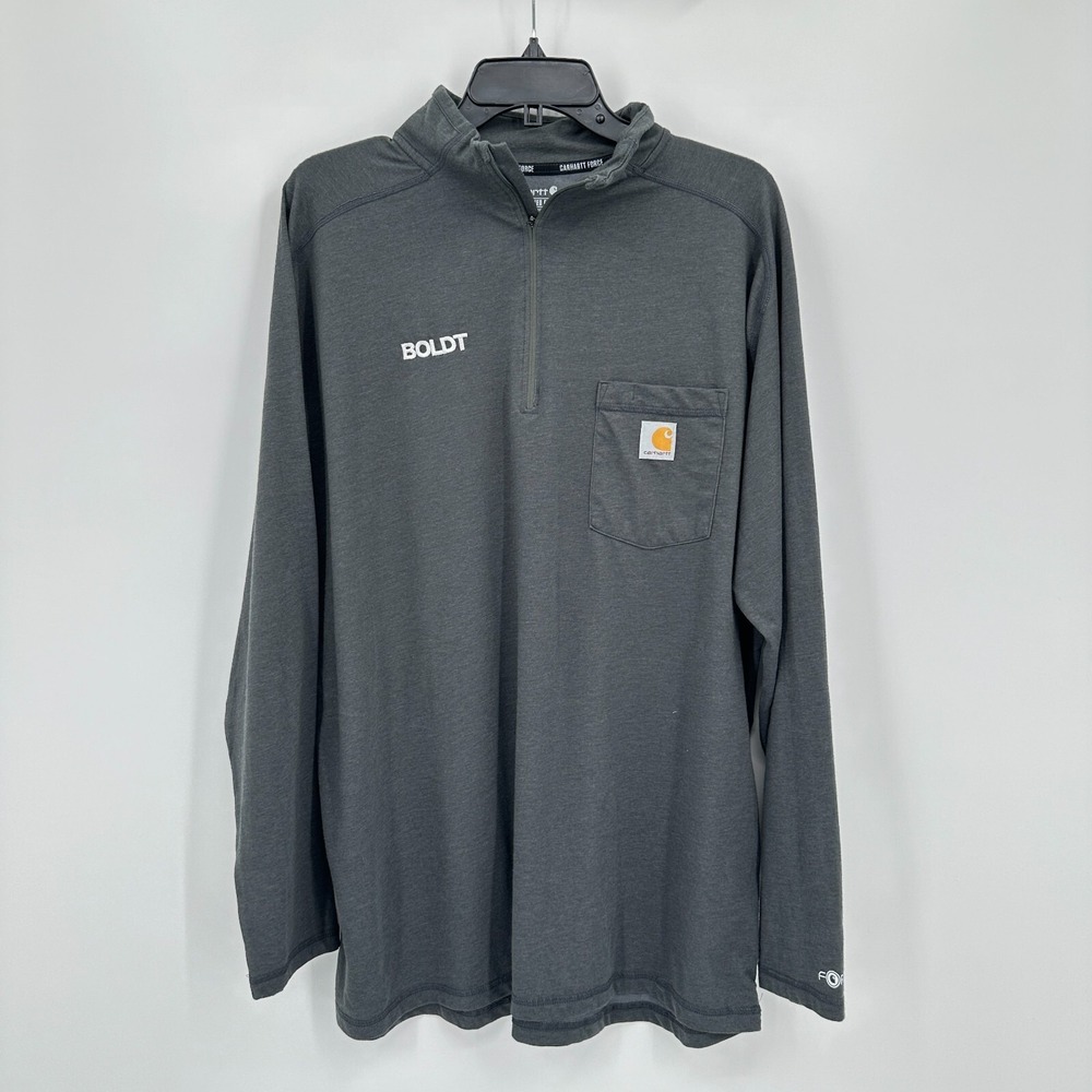 Carhartt Force Quarter Zip Jacket Mens XL Gray Relaxed Fit Activewear Workwear
